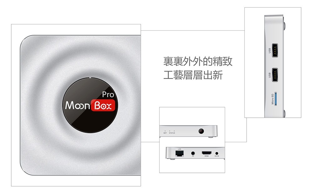 Moon Box Console Moonbox Pro Android TV box Dual Wifi 2.4 + 5.0