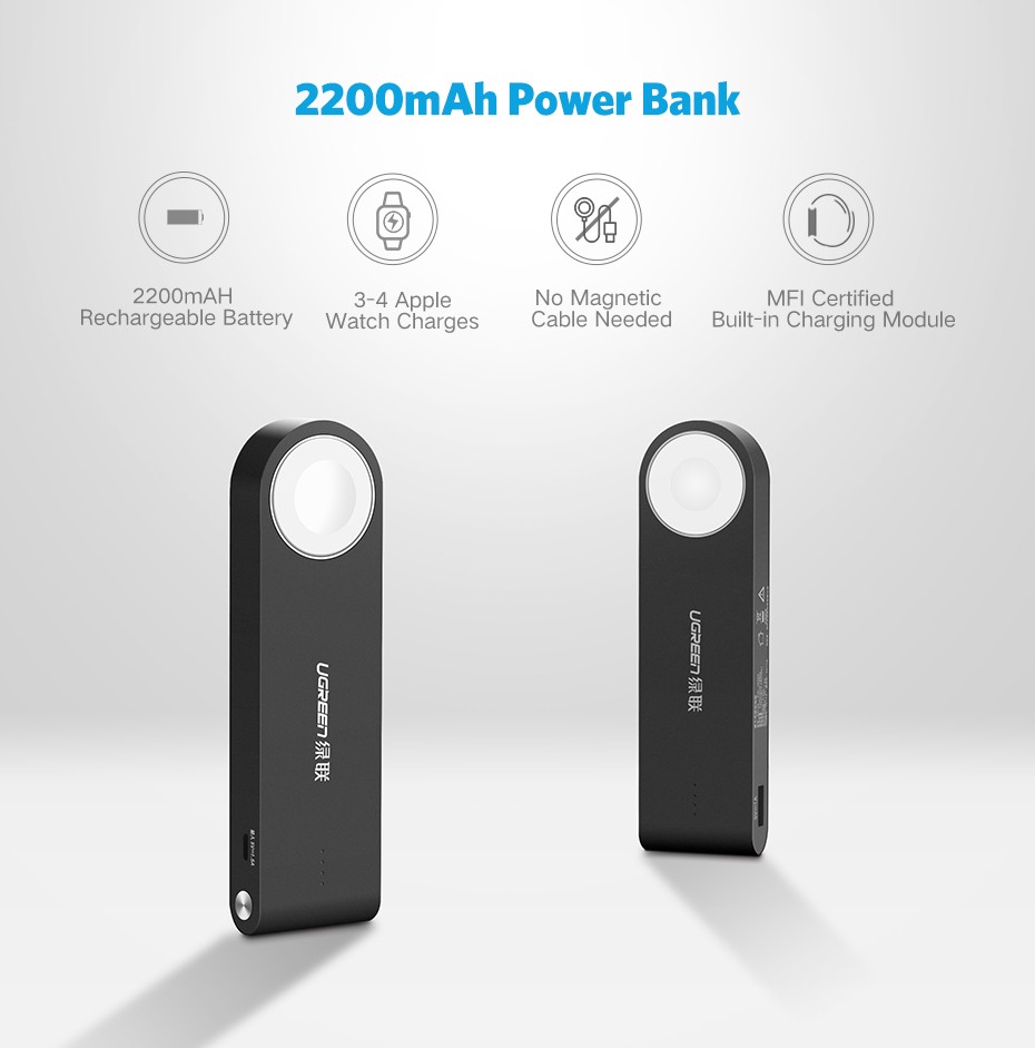 UGREEN 20844 Power Bank with Magnetic Charger for Apple Watch 2200mAh