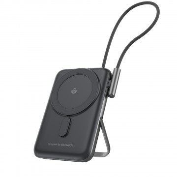 Choetech B735BK 10000mAh 20W MagLeap Wireless Power Bank Black with Phone Holder & Build-in Cable