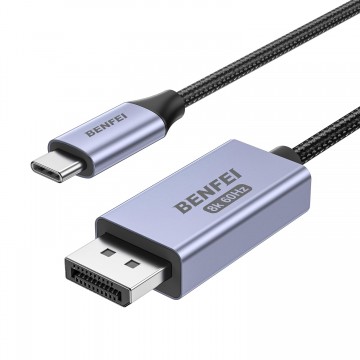 BENFEI 000412GY Bidirectional USB-C to DisplayPort V1.4 (Support Thunderbolt 4, 8K@60Hz ) Cable 1.8M