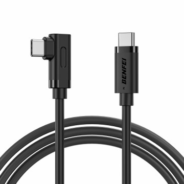 BENFEI 000428BK-3M USB-C to Right Angle USB-C Cable , 90° Angled USB-C 3A Fast Charging Cable Data Sync, Durable PVC Black 3M