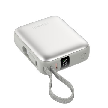 Choetech B832-SL Mini 35W 10,000mAh Power Bank with LED Display + USB-C Cable Silver 