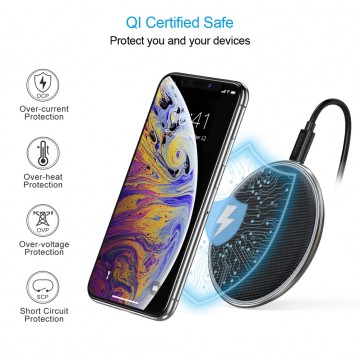 Choetech T539-S 10W Qi Certified Fast Wireless Charging Pad 