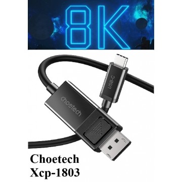 Choetech XCP-1803 Bidirectional USB-C to DP Cable, 8K Thunderbolt 3 Two-Way 1.8M Black