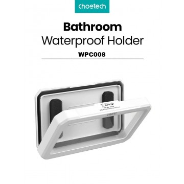 Choetech WPC008 Bathroom Waterproof Phone holder (up to 6.7”) - White
