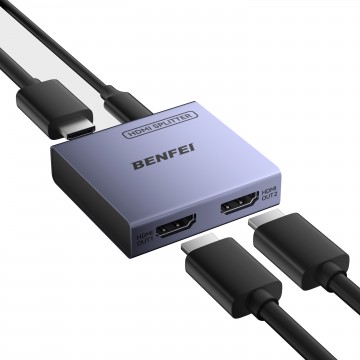 BENFEI 000447GY HDMI Splitter 1 In 2 Out 4K@60Hz