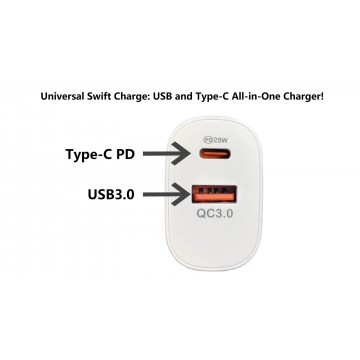 BDI 25W PD Quick Charger AU plug with USB and Type C Port  TSC-25WACA