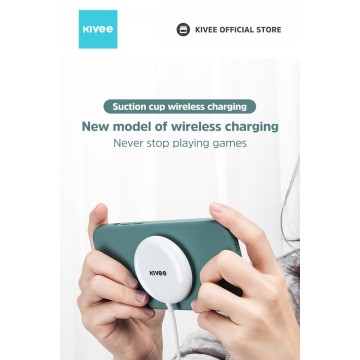 KIVEE WS12 Mini Suction Wireless Fast Charging Pad 15W (Magsafe Compatible)- White