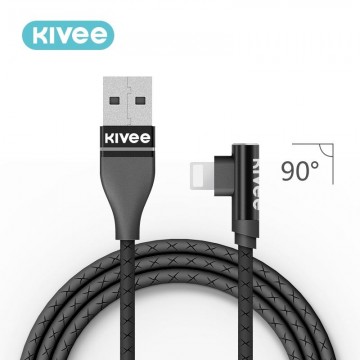 KIVEE CG011 Angle Lightning to USB Charging Cable 1M  Black