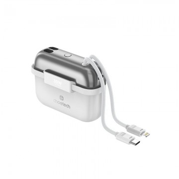 Choetech B812-SL WH Mini Bag Digital CCC Certified 10000mAh 30W Fast Charging Power Bank Gold with USB-C + Lighting Cables