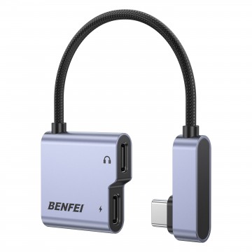 BENFEI 000413GY USB-C to USB-C  Audio Headphone + Data Transfer and Charging Adapter
