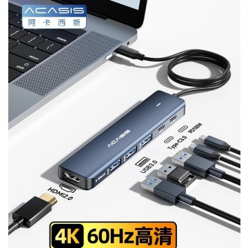 ACASIS DS9901 6-in-1 USB-C Hub: 4K HDMI, 3x USB-A 3.0, USB-C x 1 100W PD x 1