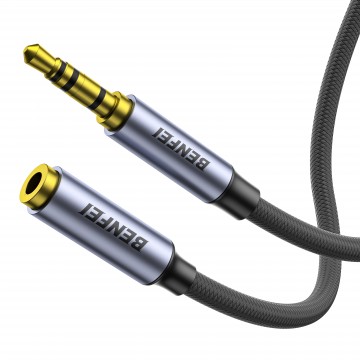 BENFEI 000421GY-2M 3.5mm Male to Female AUX Extension Cable, TRRS 4-Pole Stereo Audio Jack Cord for Headphones, Microphone, Smartphones, PC, Laptop, Speakers