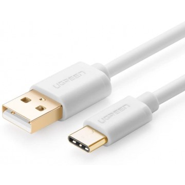 UGREEN 30165 Gold Plated USB 2.0 Type A Male to Reversible Type-C Male Charge & Sync Cable White 1M 