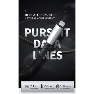 KIVEE CB103 8 Pin connector fast Charging cable 1M Black/Silver