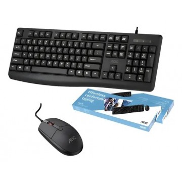 AOC KM170B/97 Wired Home & Office Keyboard + Mouse Combo 1.5M cables Black 