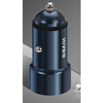 KIVEE UT202 car charger with Dual USB - DC 12-24V for Cars, Vans, Trucks, 2.4A x 2 -Dark Blue