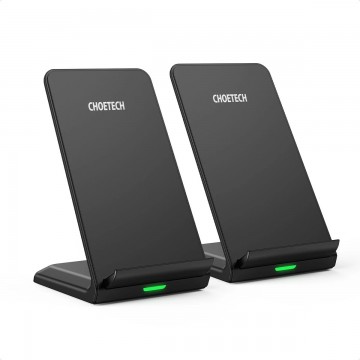 Choetech MIX00093 Fast Wireless Charging Stand 10W Qi-Certified T524S x 2-Pack