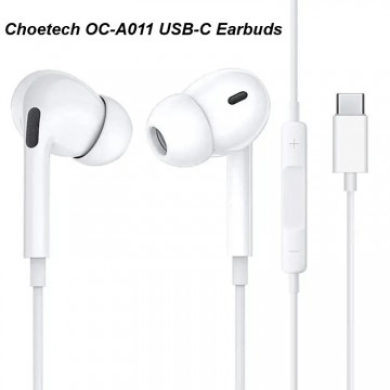Choetech OC-A011 USB-C In-Ear Headphones 1.2m - White