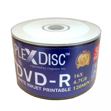 PLEXDISC DVD-R / 16X / 50 TUBE / WHITE 009250
