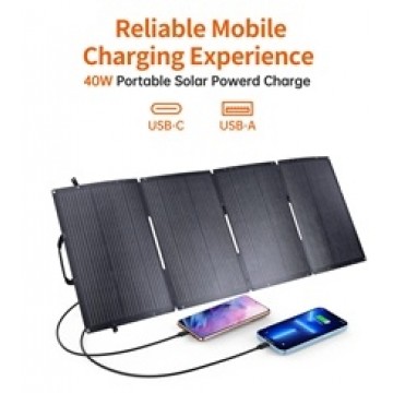 Choetech SC006 Solar Panel Portable 40W Charger 18V USB-A + PD30W USB-C Dual Port Solar Panels Charger 