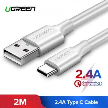 UGREEN 60123 USB 2.0 Type A to Type-C Male Nickel Plated 2M (White)